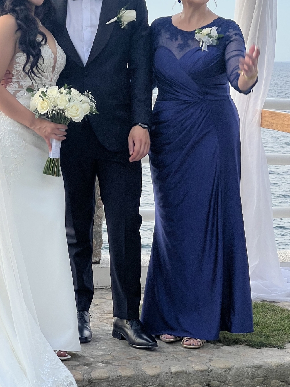 Navy Blue Floor-Length Formal Dress